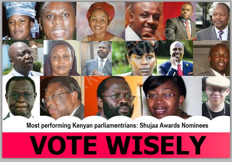 Top 32 most performing Kenyan parliamentarians that have been nominated for Shujaa Awards