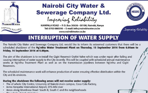 Water Supply Notice