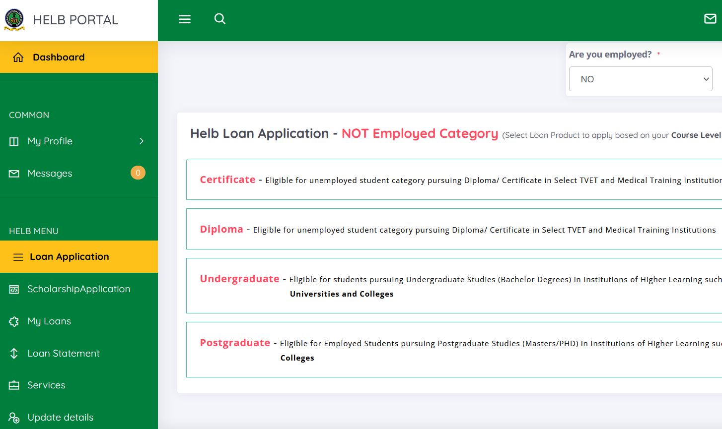 TVET Helb loan application How to apply for helb for Technical