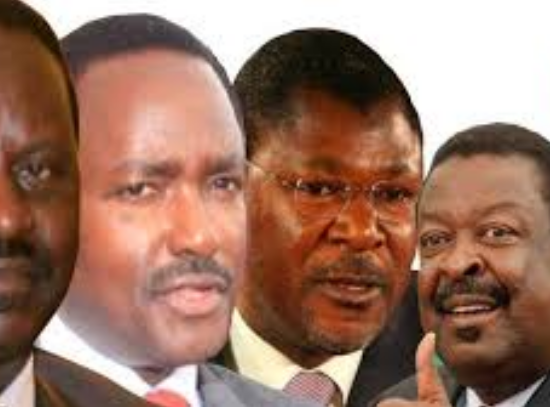 Kenya NASA party colaition members raila , kalonzo, musalia, wetangula