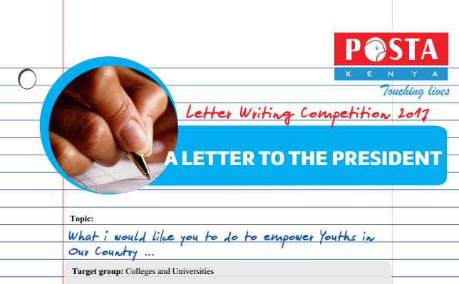 POSTA, Letter to the president writing competition for students, Award ksh. 100,000