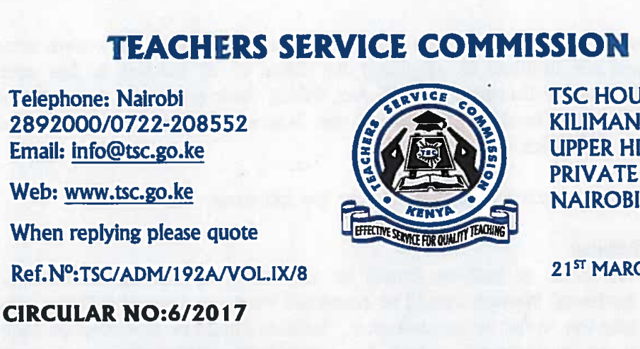 TSC List of Retired Teachers cases passed to Treasury for pension payment, 2017
