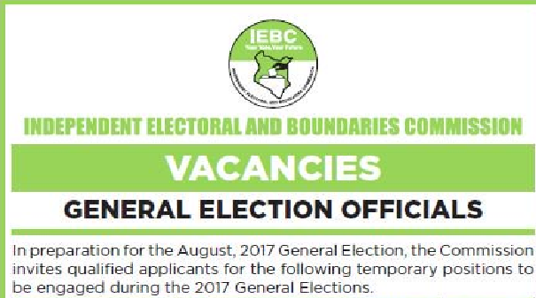 IEBC 359,958 temporary jobs for June 2017 How to apply, procedure for Clerks recruitment
