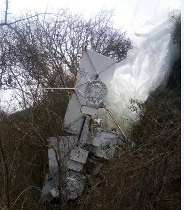 Part of the high altitude balloon that crashed in Marapu, Voi. Photo | KNA