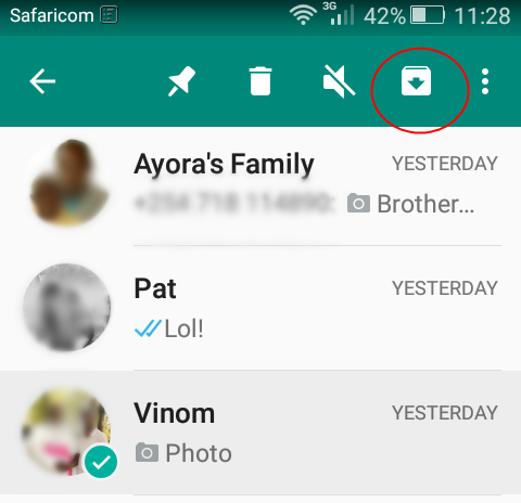 Whatsapp Chat Archive Feature
