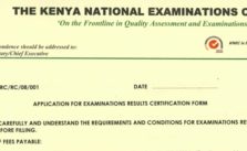 KNEC exams results certification and forms download