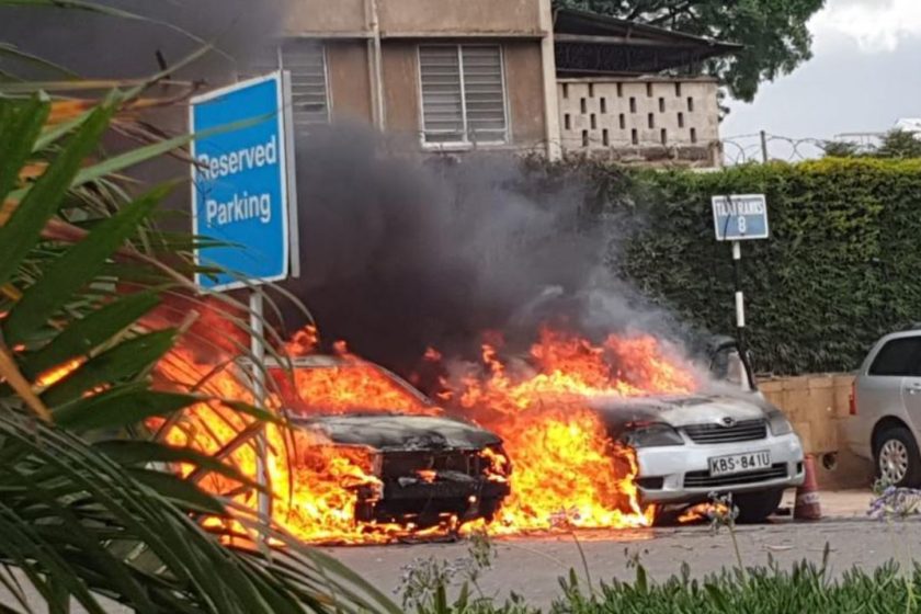 Photos at 14 Riverside explosive attack that brunt Vehicles