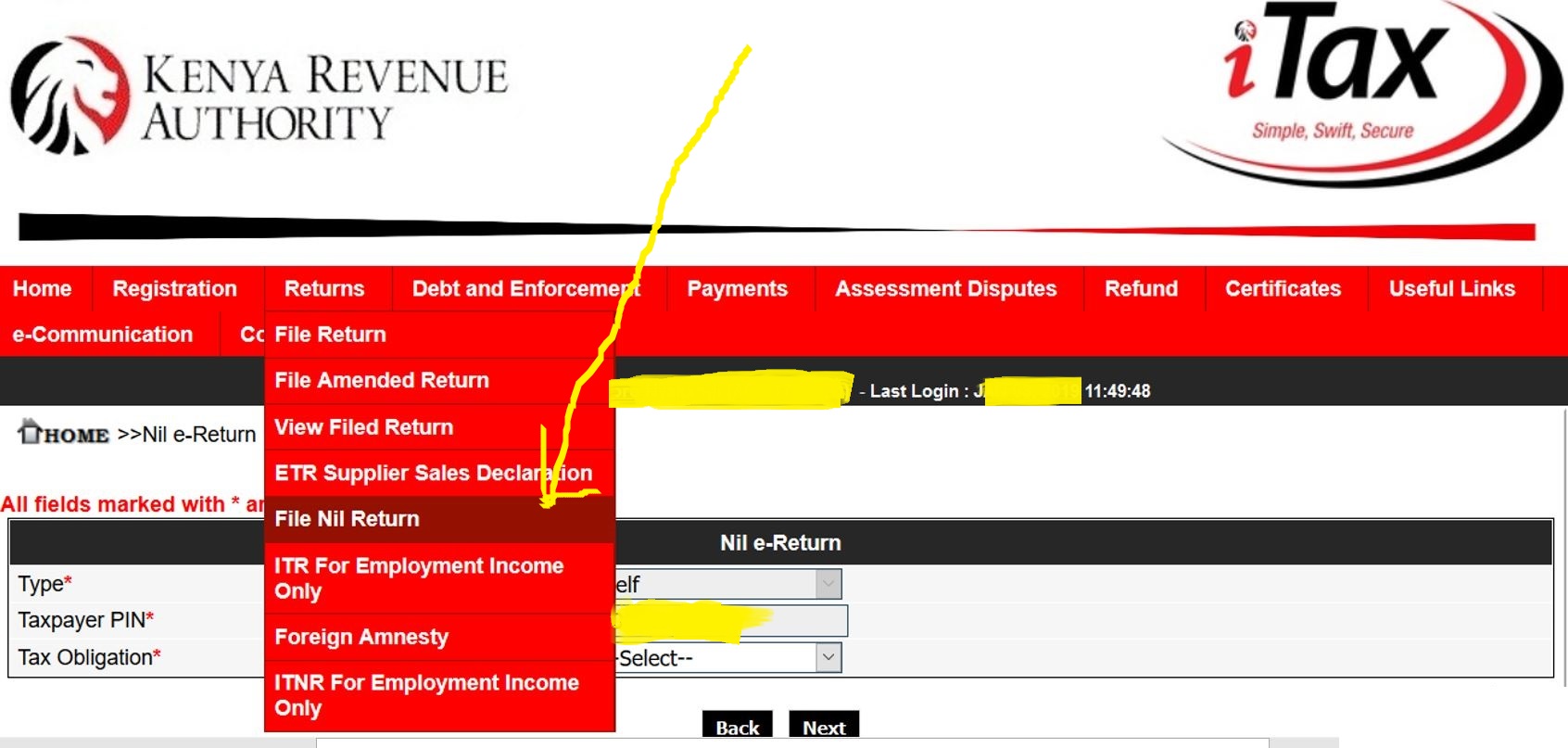 How Students should file KRA Tax Returns (Nil Filing, 2024