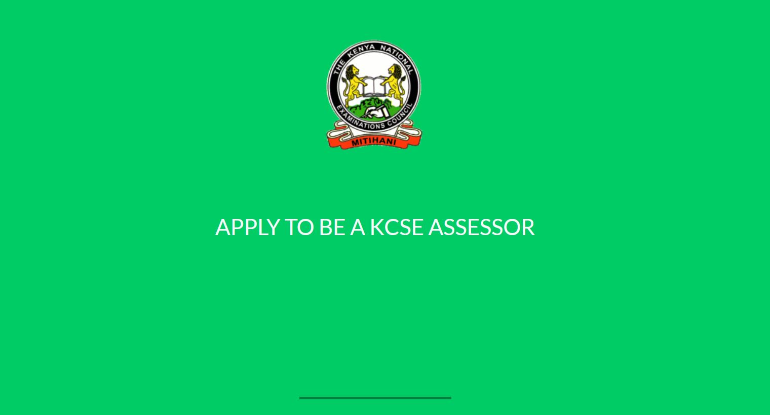 apply for KNEC KCSE assessor for oral and practical papers