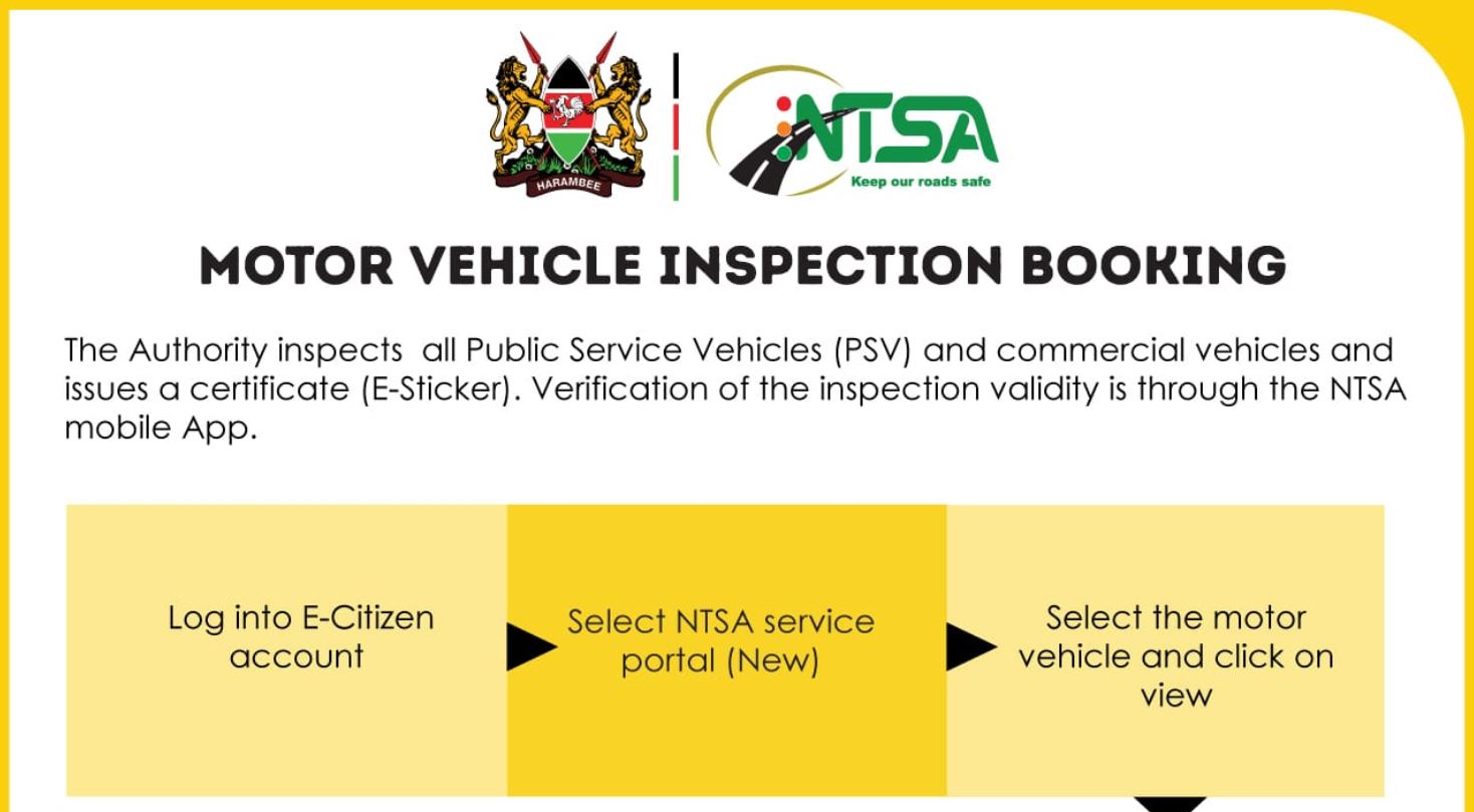 How to Apply for Motor Vehicle Inspection through eCitizen
