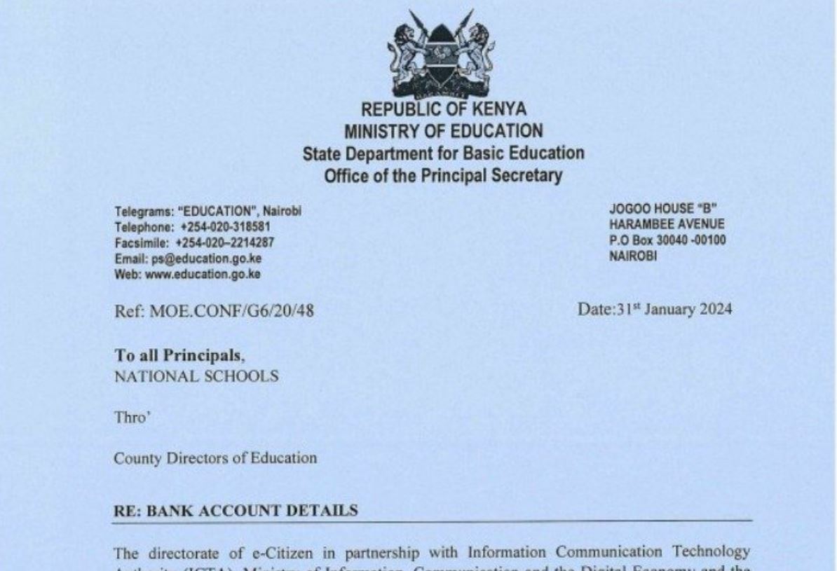 National Secondary School Fees payment via ecitizen portal